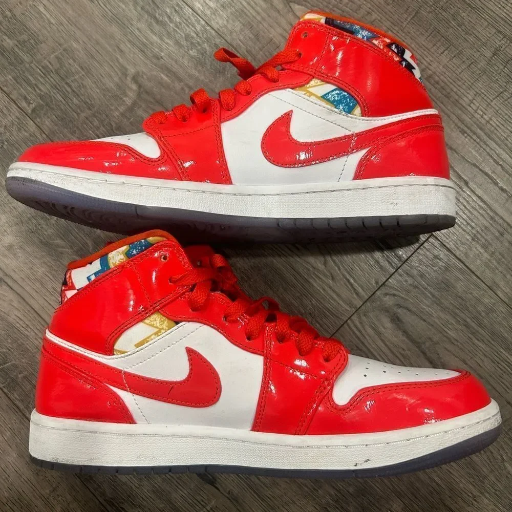Air Jordan 1 Mid Chili Red Patent Men’s size 9